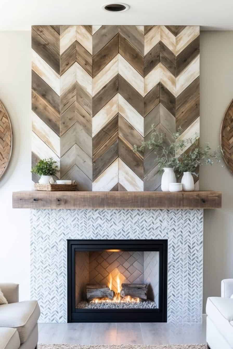 Picture of 9 Farmhouse Fireplace Mantel Ideas for Rustic Appeal: Cozy Up Your Home ...