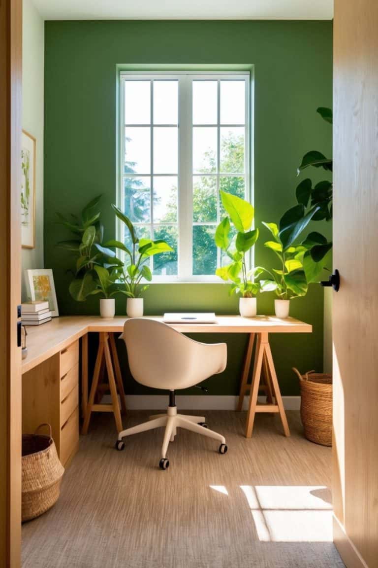 14 Green Home Office Ideas for a Fresh, Nature-Inspired Space: Bring the Outdoors In for a Productive Workspace